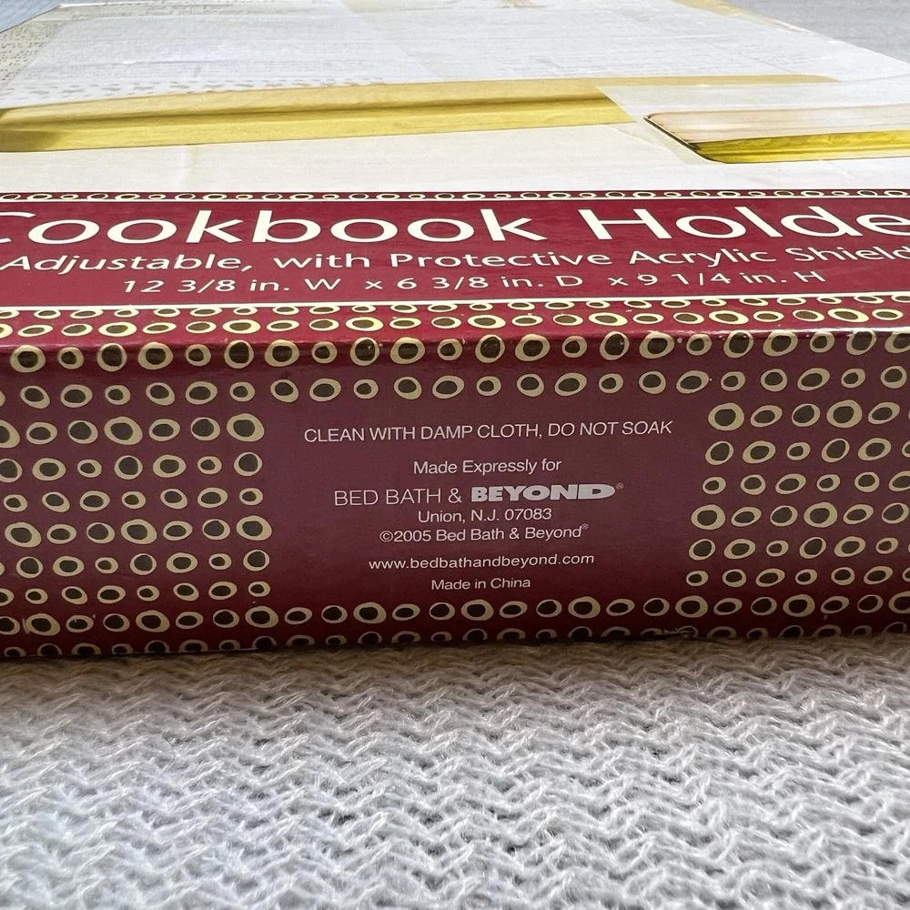 Vintage BB&B Cookbook Holder Wood Recipe Stand Boho Cottagecore Kitchen Tool NWT